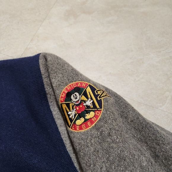 VTG Walt Disney Mens L Large Mickey Mouse Wool Varsity Bomber Jacket USA Made - Picture 3 of 12